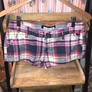 Abercrombie plaid cotton stretch shorts